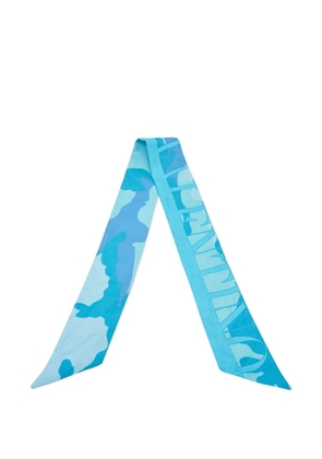 Valentino Garavani Pre-Owned camouflage-print silk bandeau - Blue