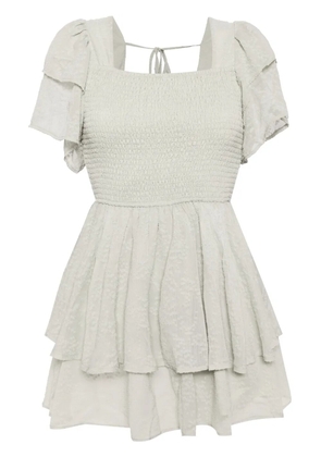 b+ab square-neck ruffled dress - Green