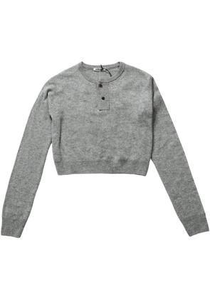 Auralee fine-knit henley-neck sweater - Grey