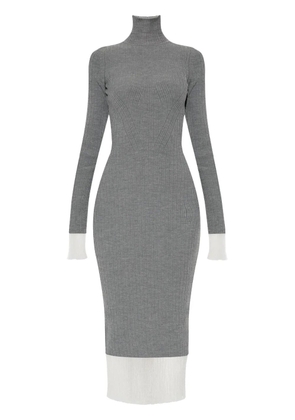 Sportmax layered ribbed midi dress - Grey