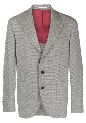 Brunello Cucinelli houndstooth-pattern virgin wool-blend suit - Black