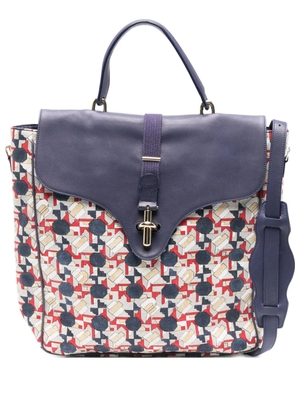 Balenciaga Pre-Owned 2020 geometric pattern leather flap bag - Neutrals