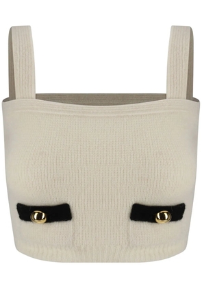 Alessandra Rich ribbed-knit top - Neutrals