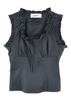 AMBUSH ruffle-detail sleeveless top - Black