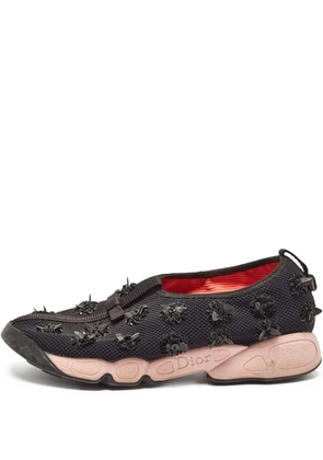 Christian Dior Pre-Owned Fusion flower-embellished sneakers - Black