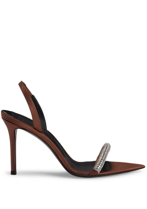 Giuseppe Zanotti Intriigo Galassia 90mm rhinestone-embellished satin sandals - Brown