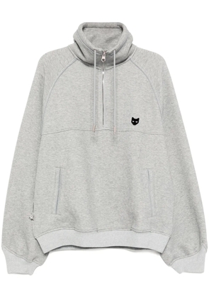 ZZERO BY SONGZIO assemblage half zip up high neck sweatshirt - Grey