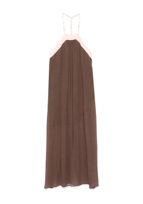 Patrizia Pepe crinkled maxi dress - Brown