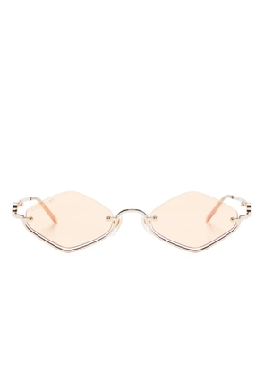 Gucci Pre-Owned geometric-frame sunglasses - Gold