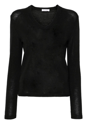 Saint Laurent Pre-Owned 2000s V-neck cotton jumper - Black