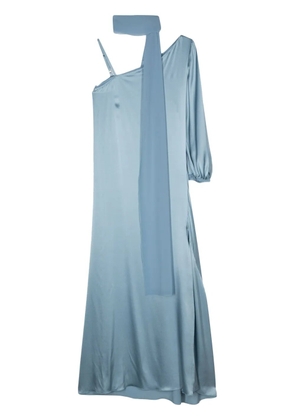 Seventy asymmetric satin maxi dress - Blue