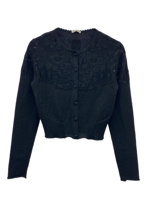 Miu Miu Pre-Owned 2000s embroidered cardigan - Black