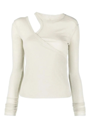 Rick Owens cut-out ribbed top - Neutrals