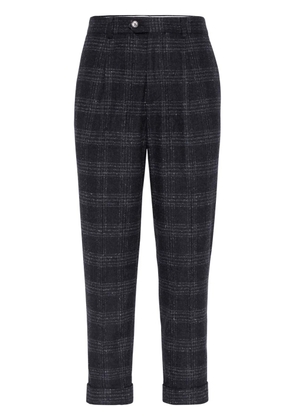 Brunello Cucinelli check-pattern trousers - Black