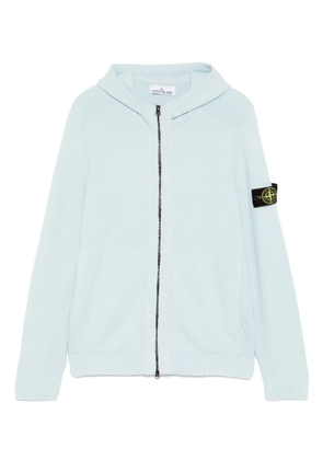 Stone Island gauzed-effect hooded cardigan - Blue