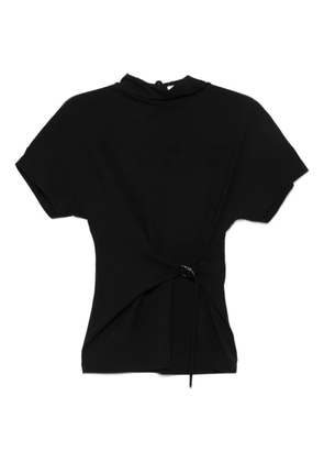 Brunello Cucinelli tie-front short-sleeve top - Black