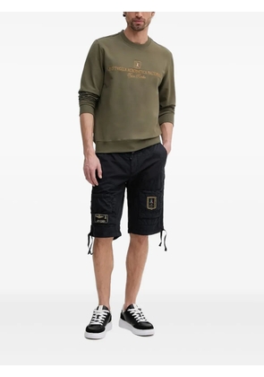 Aeronautica Militare logo-embroidered crew-neck sweatshirt - Green