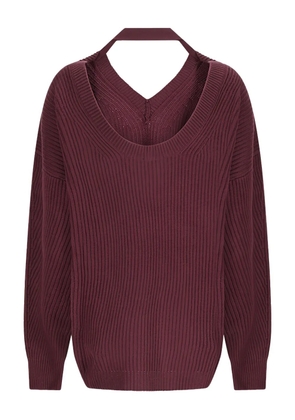 Canessa V-neck ribbed sweater - Red