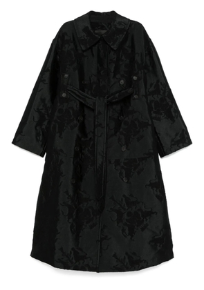 Fabiana Filippi floral-jacquard coat - Black