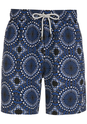Amir Slama abstract-print drawstring swim shorts - Blue