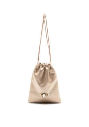 Gloria Coelho metallic drawstring mini pouch - Neutrals