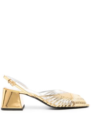 Suzanne Rae 70's 55mm slingback leather sandals - Gold
