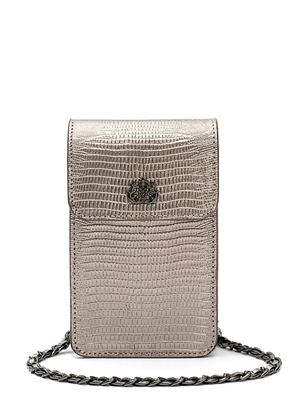 Isla leather phone pouch - Silver