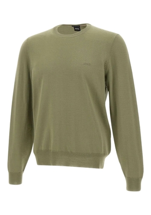 BOSS logo-embroidered crew-neck sweater - Green