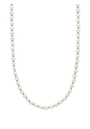 Nialaya Jewelry logo-plaque freshwater pearl necklace - Neutrals