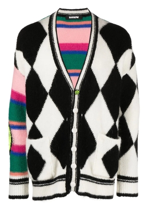 BARROW patterned-intarsia panelled cardigan - Black