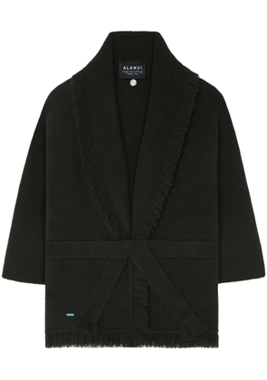 Alanui fringed-edge cashmere-blend cardigan - Black