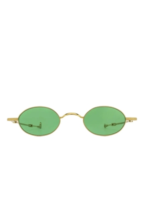 Eyepetizer Dickey L.E. oval-frame sunglasses - 29 MATT GOLD/GREEN