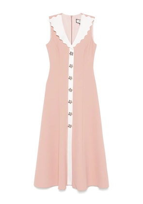 NISSA scallop-collar midi dress - Pink