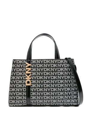 DKNY logo-plaque monogram tote bag - Black