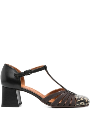 Chie Mihara 60mm t-bar block-heel pumps - Brown