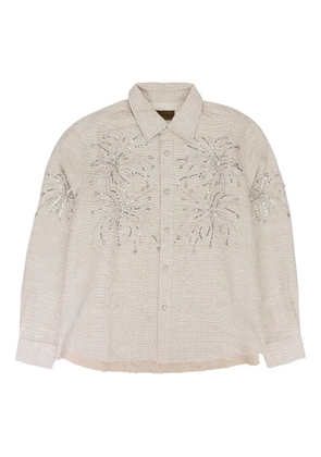 BIRTH OF ROYAL CHILD beaded fireworks shirt - White