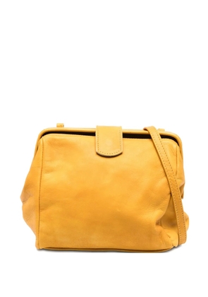 SOMMET leather flap clutch bag - Yellow