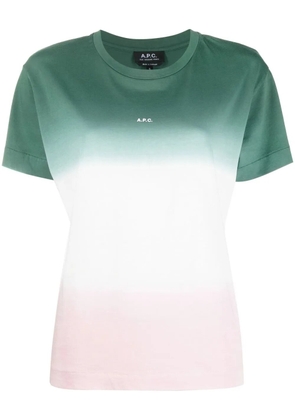 A.P.C. gradient-effect logo-print T-shirt - Pink