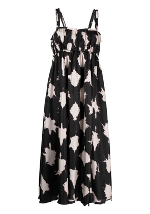 Ulla Johnson abstract-print silk midi dress - Black