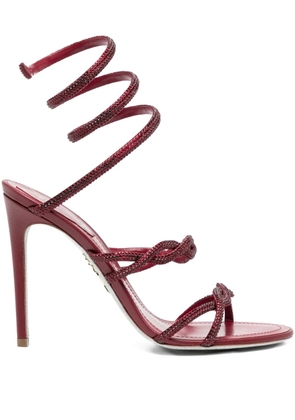 René Caovilla 110mm spiral-embellished knot sandals - Red