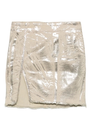 Rick Owens DRKSHDW metallic frayed-edge mini skirt - Neutrals