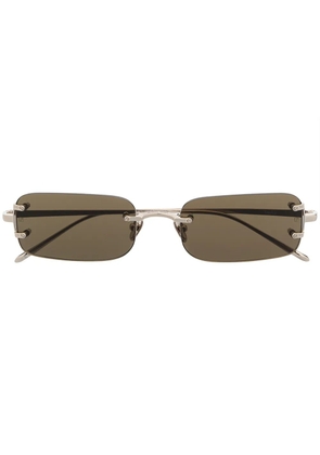 Linda Farrow rimless rectangular-frame sunglasses - Silver
