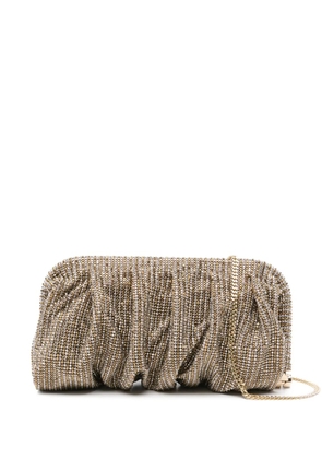 Benedetta Bruzziches beaded pleated clutch bag - Gold
