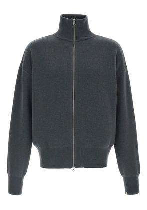 extreme cashmere high-neck zip-front cardigan - Blue