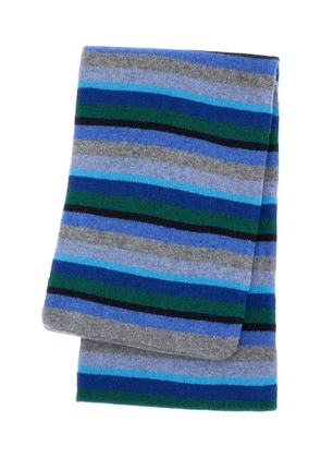 Paul Smith striped-pattern wool scarf - Blue