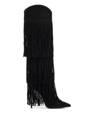 Le Silla 120mm Andy tiered-fringe suede boots - Black