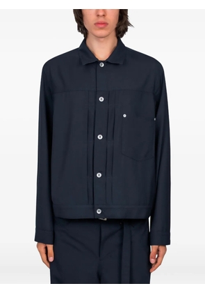 sacai pleated pocket jacket - Blue