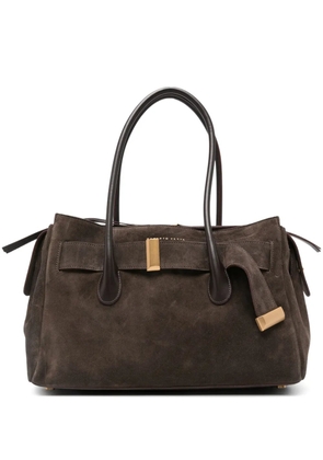 Roberto Festa Emeralda suede shoulder bag - Brown