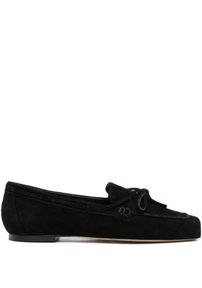 Aeyde bow-detail suede loafers - Black