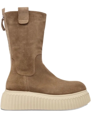 AGL zip-fastening suede boots - Brown